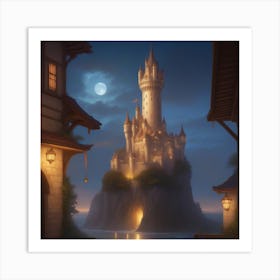Castle At Night Art Print