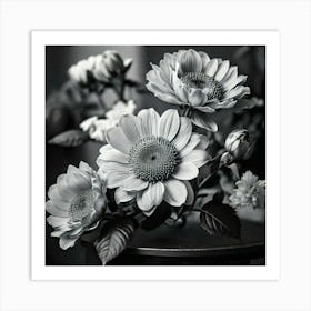 Firefly Black And White Floral Elegance Classic Black And White Floral Images For A Timeless Look 3 Póster