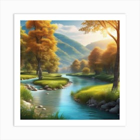 Autumn Landscape Stock Photo Art Print