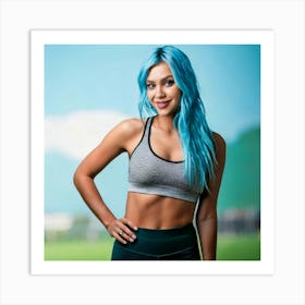 Firefly Cheerful Blue Haired Russian Girl In Sportswear 58629 (2) Art Print