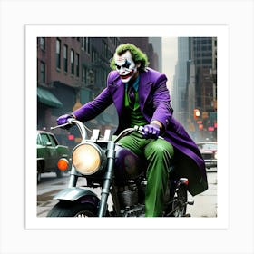 Joker On A Motorcycle 23 Art Print