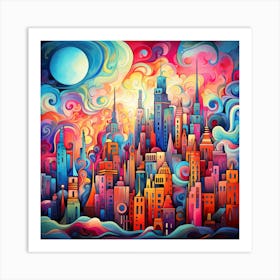 Colorful Cityscape Art Print