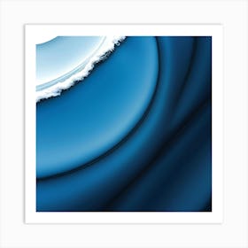 Abstract Blue Wave 11 Art Print