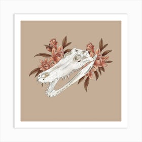 Crocodile Skull Art Print