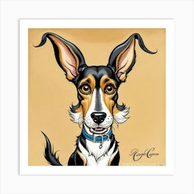 Caricature Of A Dog 1 Art Print