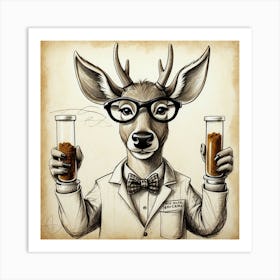 Deer With Glasses 6 Art Print