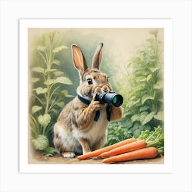 Rabbit With Camera 3 Art Print