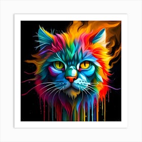 Colorful Cat 1 Art Print