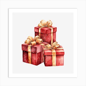 Christmas Gift Box Vector Illustration Art Print