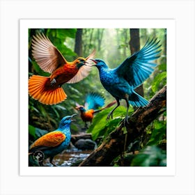 Birds In The Forest Art Print