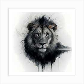 Paint Splat Lion Art Print