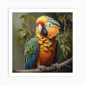 Parrot On A Branch 1 Art Print