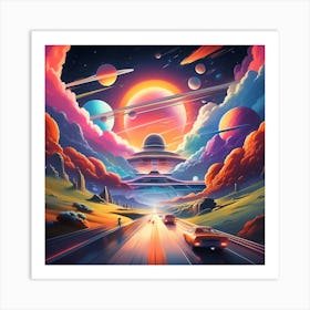 Space Road Art Print