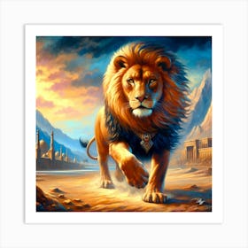 Giant Egyptian Warrior Lion 2 Art Print