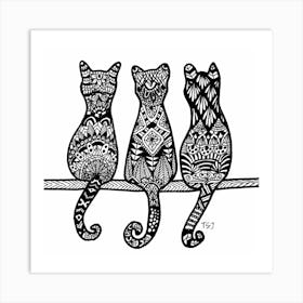 Kitty Trio Art Print