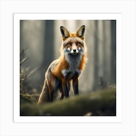 Red Fox In The Forest 44 Art Print