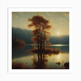 Sunset At The Lake Art Print