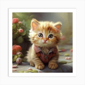 Cute little cat Art Print