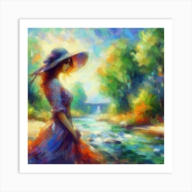 Woman By The River Art Print