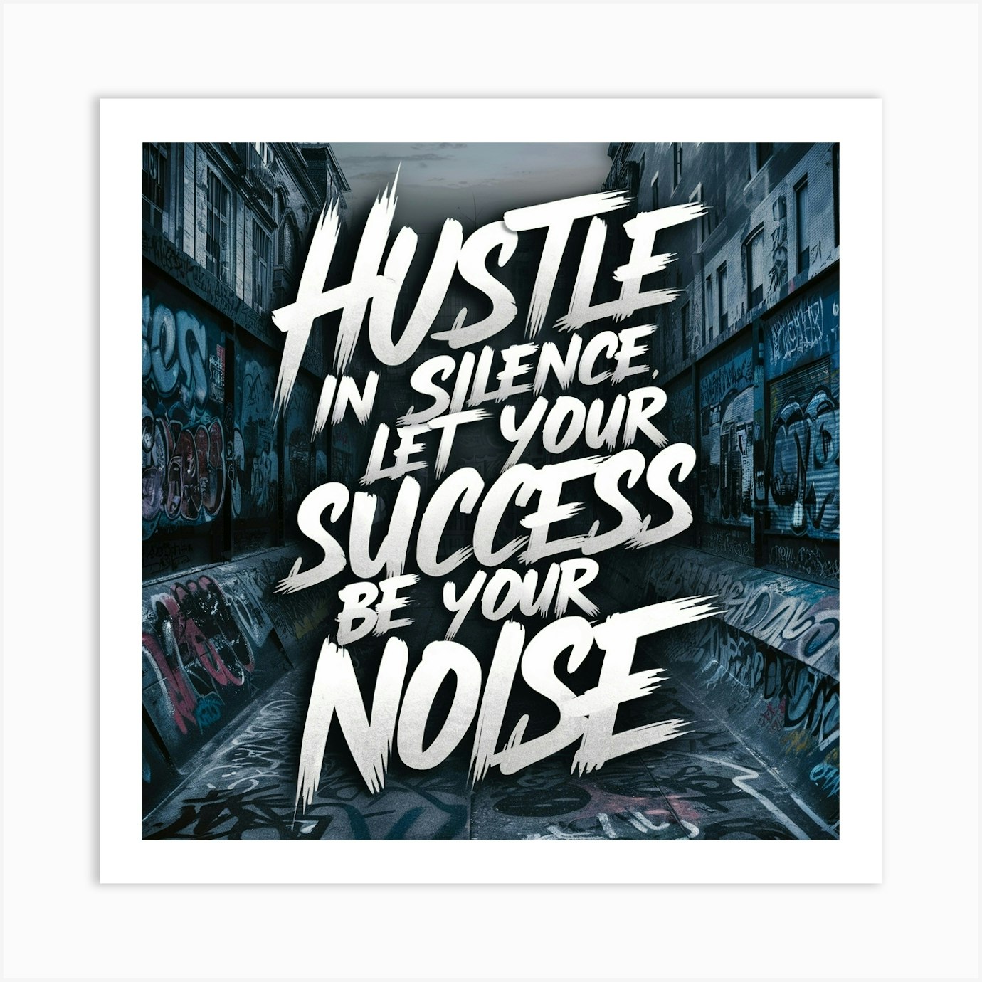 Hustle Text Art Print Hustle Text Art Print