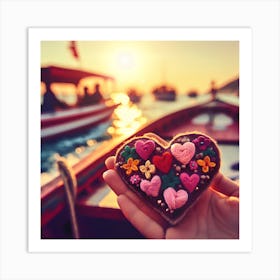 Heart on a boat Art Print