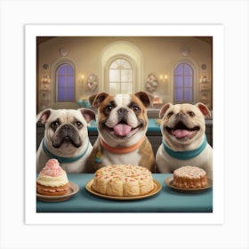 Three Dogs At The Bakery Art Print