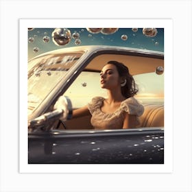 Girl In A Car 3 Art Print