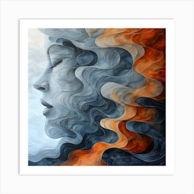 Abstract Of A Woman'S Face Art Print