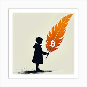 Bitcoin Feather Art Print