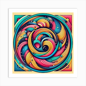 Colorful Swirls In A Circle Art Print