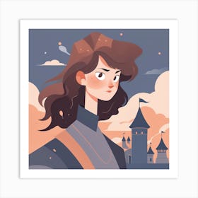 Girl In A Castle 1 Art Print