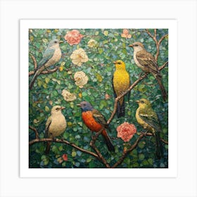 Birds On A Branch Art Art Print