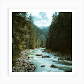 River In The Mountains Art Print