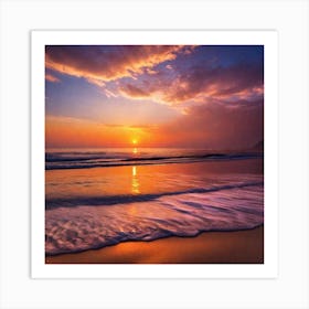 Sunset On The Beach 241 Art Print