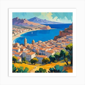 Sicily Italy Fauvist Painting Travel Poster Art Print Art Print