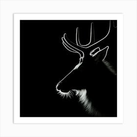 Stag Silhouette Art Print