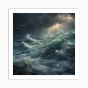 A Stormy Sea, optimistic painting Art Print