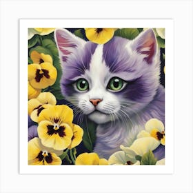 Pansy Pawprint Art Print