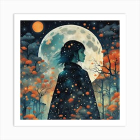 Girl In The Forest Art Print