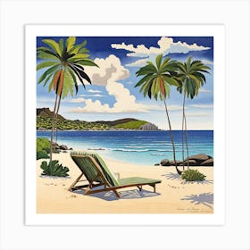 Beach Chair Art Print