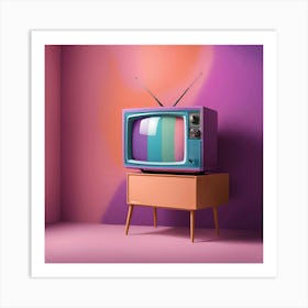 Retro Tv On Stand Art Print