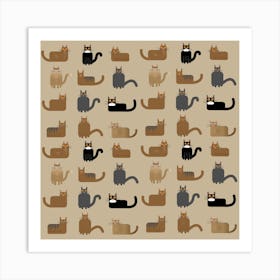 Cat Pattern Texture Animal Art Print