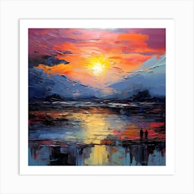 Brushstrokes of Twilight: Monet's Embrace Art Print