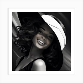 Black Girl In Hat Art Print