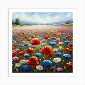 Poppies In The Field Art Print