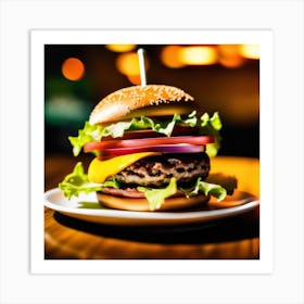 Hamburger On A Plate 7 Art Print