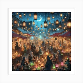 Night Market 1 Art Print