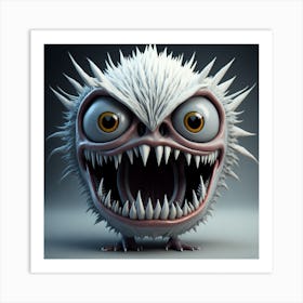 Leonardo Diffusion A 3d Hd Monster Face Big Eyes Clearly Visi 0 Art Print