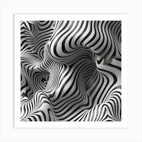 Abstract Abstract Black And White Zebra Pattern Art Print