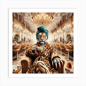 Tiger In A Salon Art Print